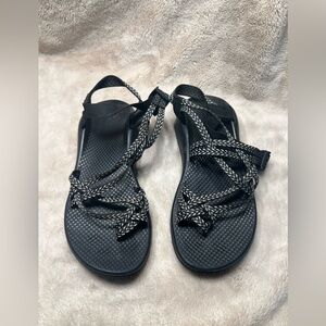 Chaco Black and White Strappy Sandals